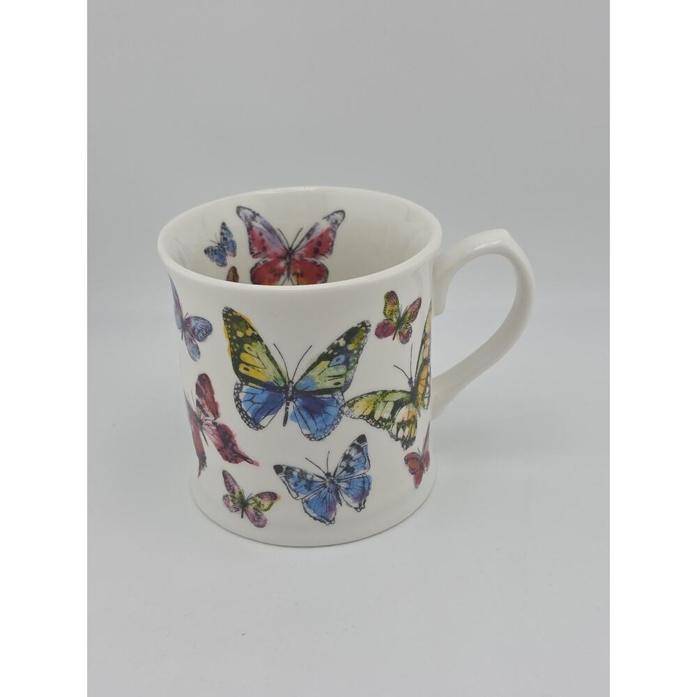 COOKSMART England Colorful Wrap Around Butterfly Fine China 14oz Coffee Mug